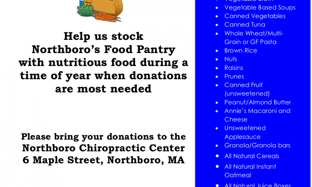 Northboro Chiropractic Holds Annual Healthy Food Drive