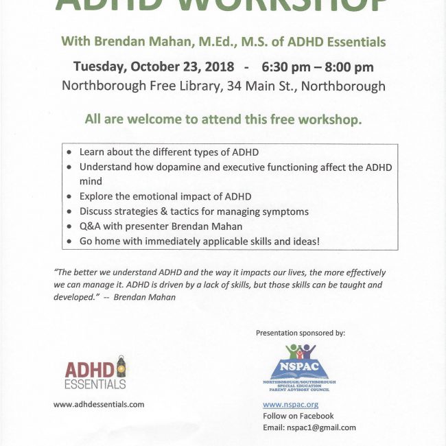 Free ADHD Workshop being offered