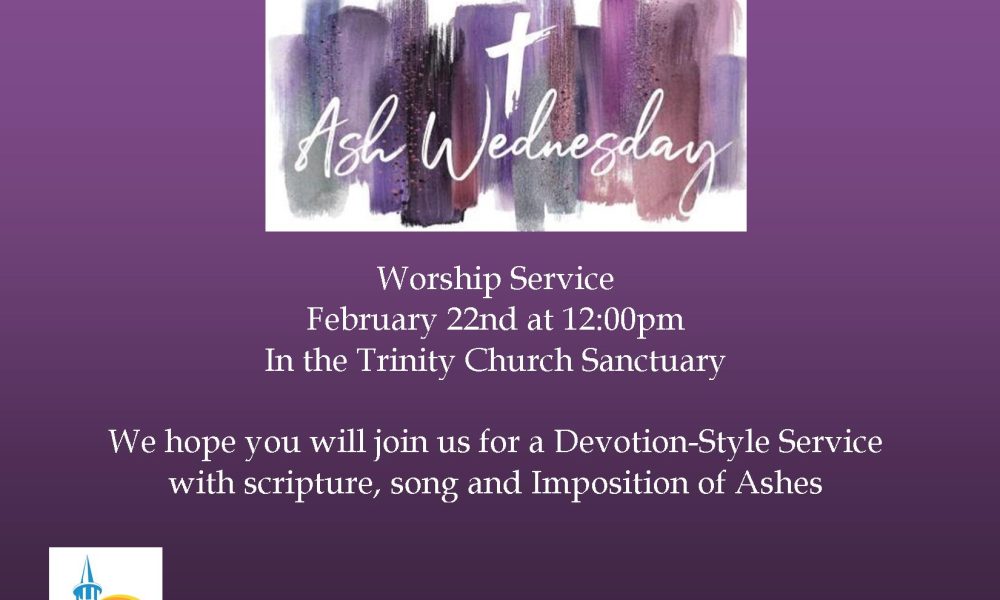 Ash Wednesday services at Trinity Church
