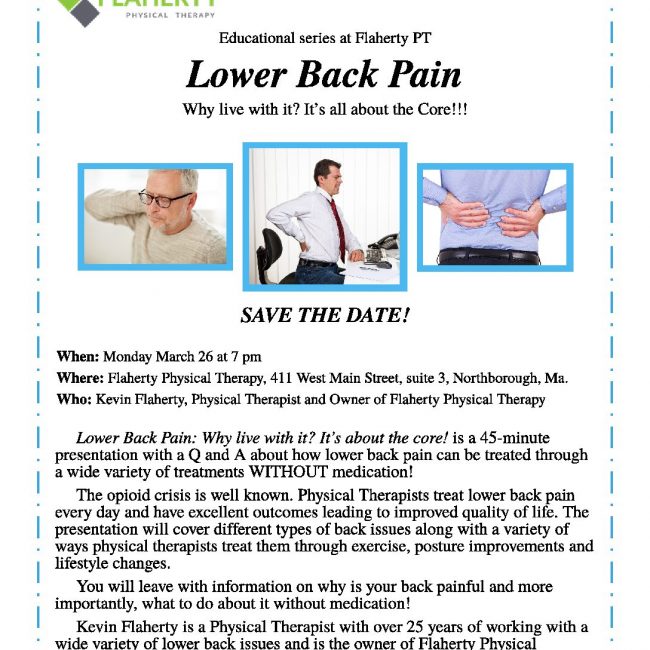 Lower Back Pain: Why live with it? It’s about the core!