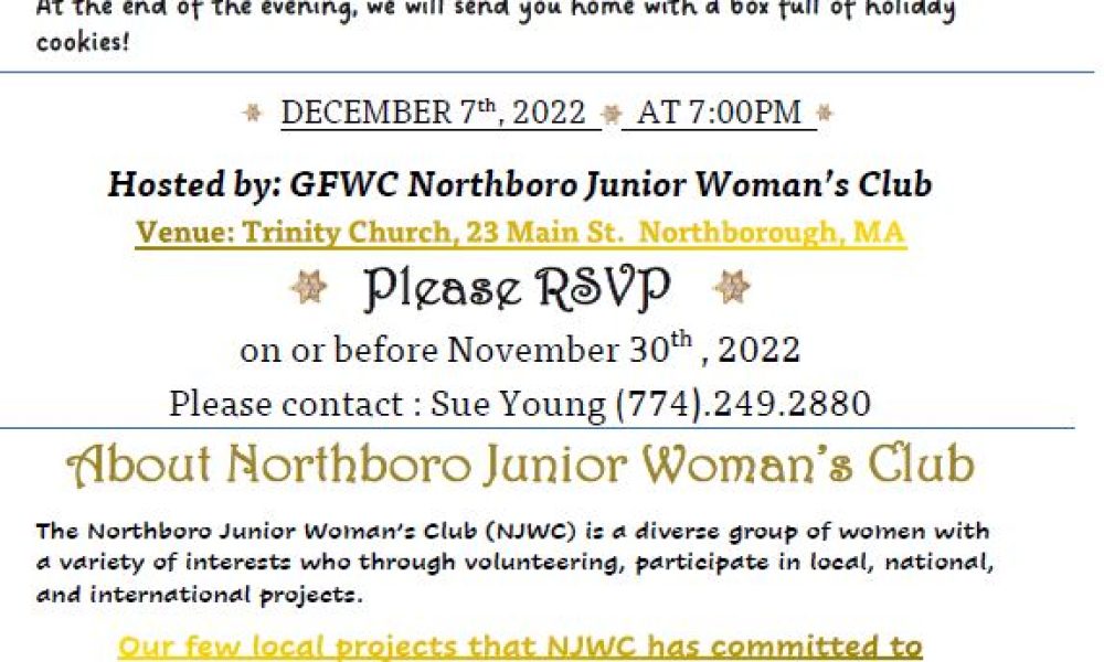 Junior Woman’s Club holds opportunity to connect over holiday cookies