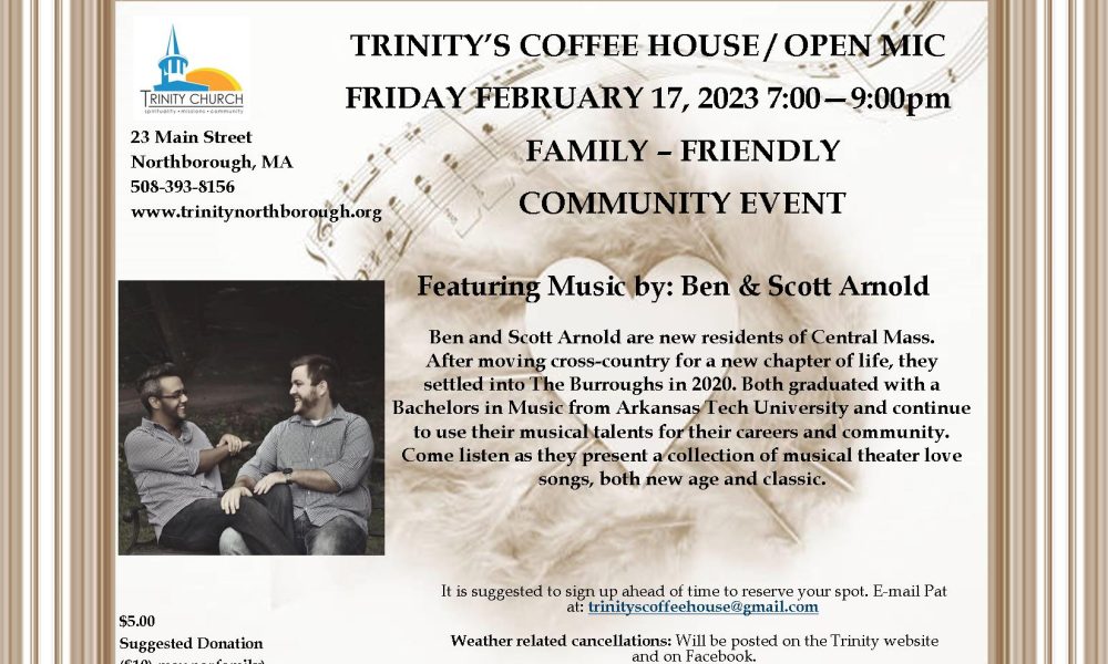 Trinity’s hosts monthly Coffee House and Open Mic