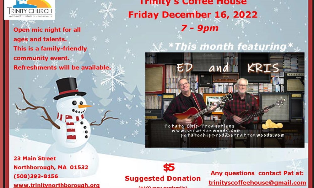 December Open Mic night at Trinity Church