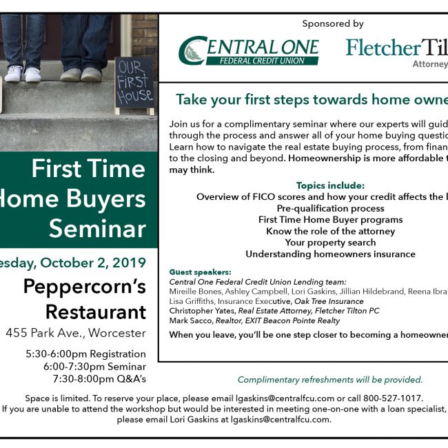 First Time Home Buyer&#8217;s Seminar