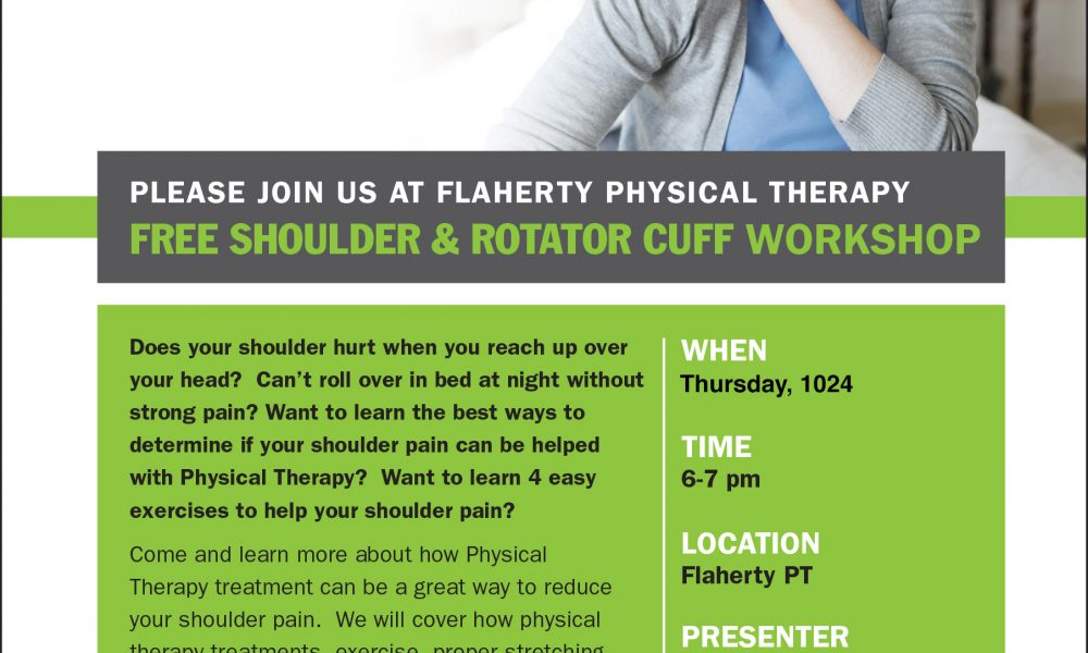 Flaherty PT to hold Shoulder Pain Workshop