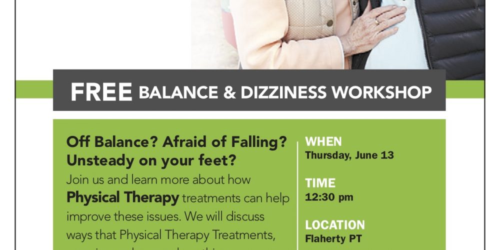 Flaherty Physical Therapy to Host Balance and Dizziness Workshop