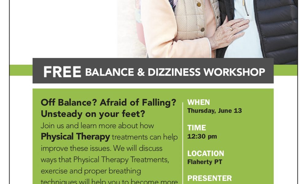 Flaherty Physical Therapy to Host Balance and Dizziness Workshop