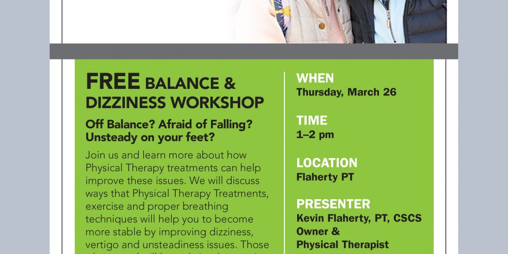 Flaherty Physical Therapy to Host Balance and Dizziness Workshop