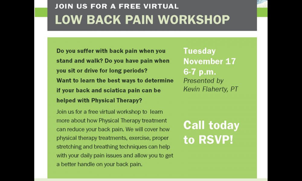 Flaherty PT to Host Back Pain Workshop