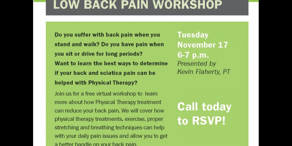 Flaherty PT to Host Back Pain Workshop