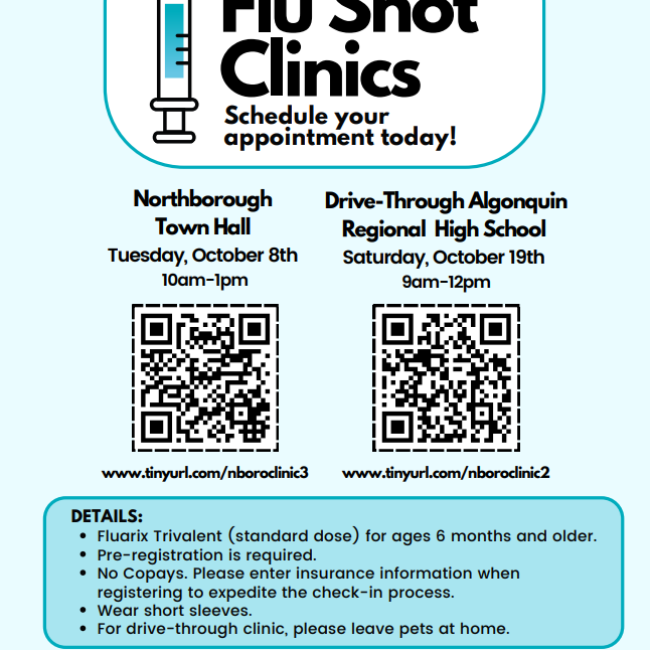 Flu Clinic Drive-Through Algonquin Regional High School