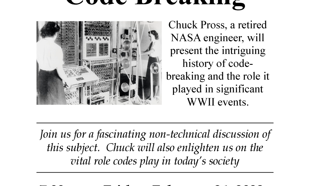 Historical Society presents ‘Code Breaking’