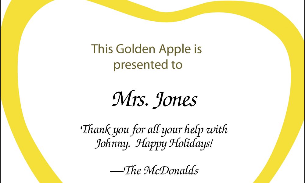 Send a Golden Apple in appreciation of teachers and staff