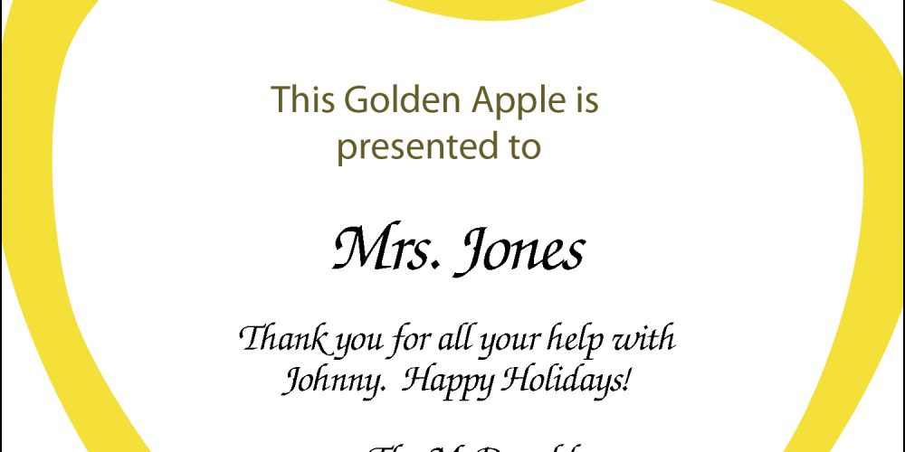 End of Year NEF Golden Apples