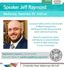 Speaker Jeff Raymond on Banned Books at the Westborough Public Library