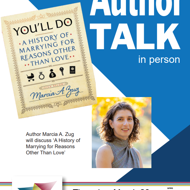 Marcia Zug Author Talk at the Westborough Public Library