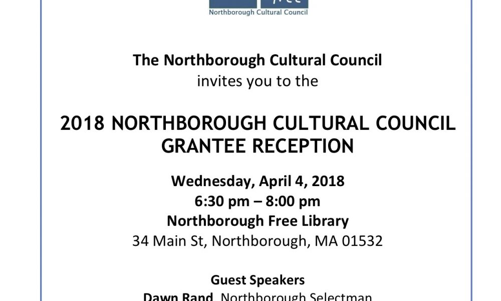 Northborough Cultural Council to hold grant award reception on April 4