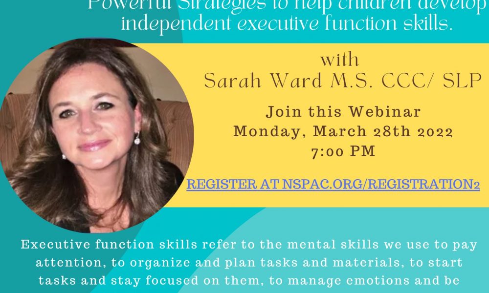 Executive function skills expert Sarah Ward to speak