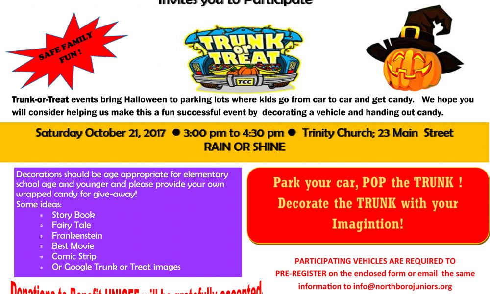 JWC announces Trunk or Treat Event