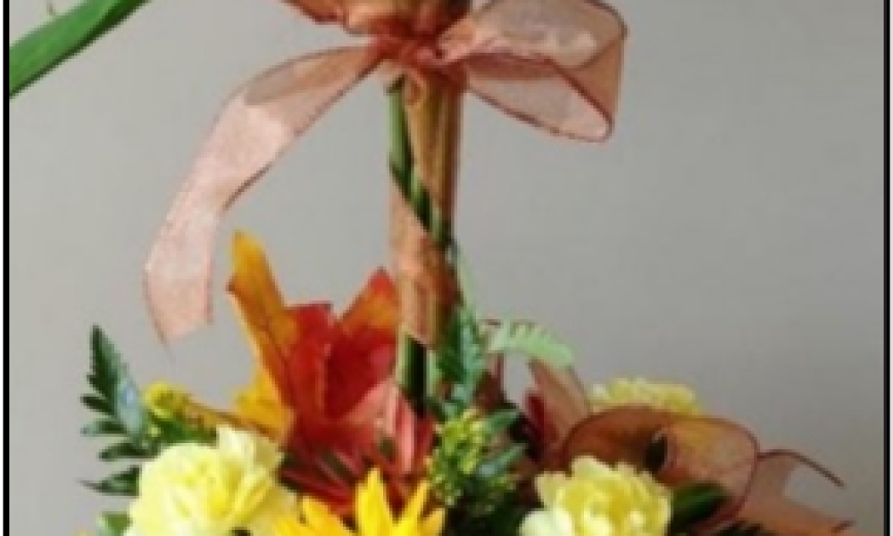 Make a flower topiary arrangement