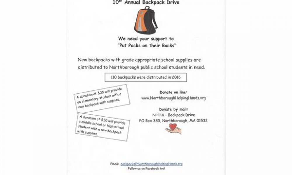 Annual Backpack Drive Looking for Sponsors