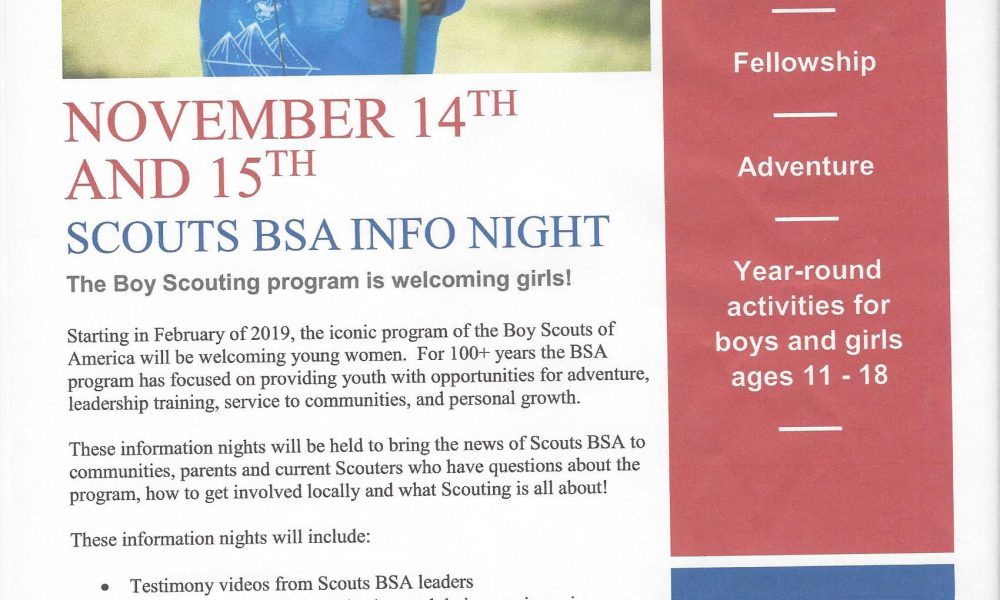 Info night for Family Scouting program