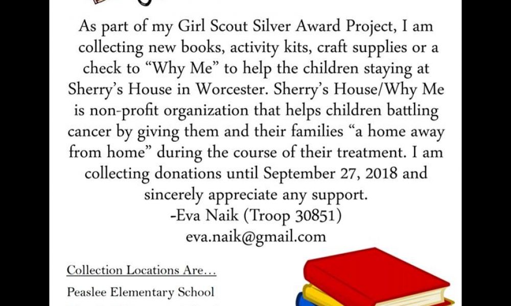 Donations needed for Girl Scout Silver Award project