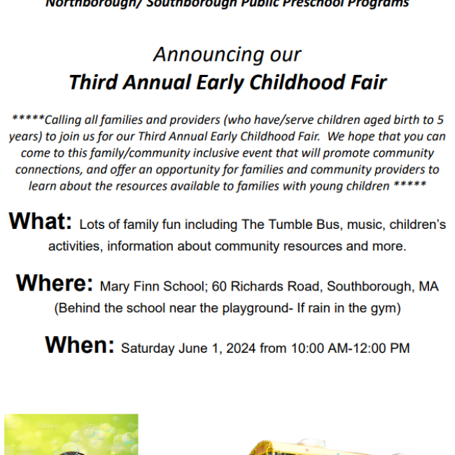 Northborough-Southborough Public Preschool’s Third Annual Early Childhood Fair