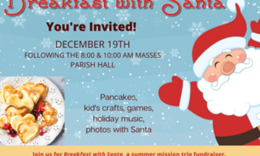 Breakfast with Santa event scheduled at St. Rose