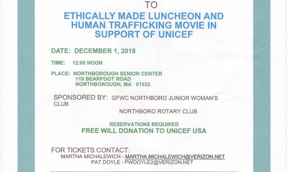 End Human Trafficking Project lunch and movie