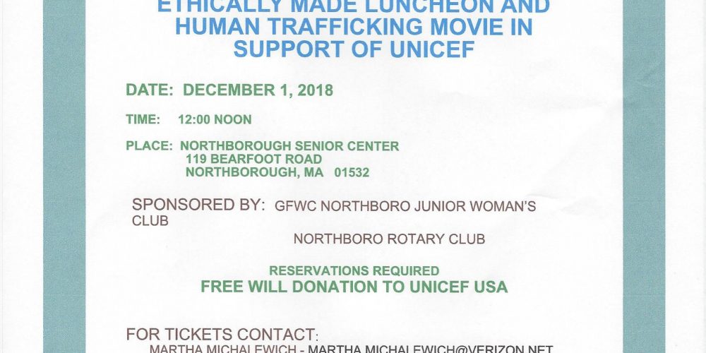 End Human Trafficking Project lunch and movie