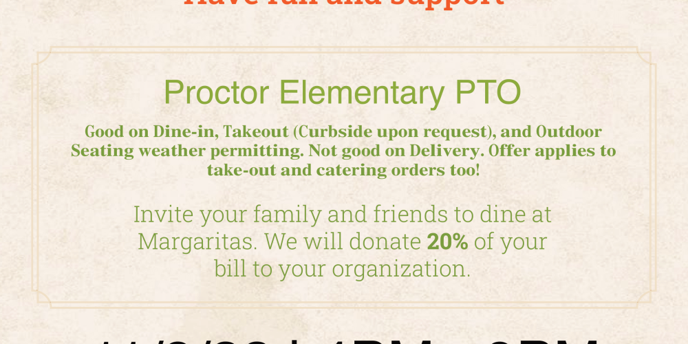 Restaurant Night at Margaritas supports Proctor PTO