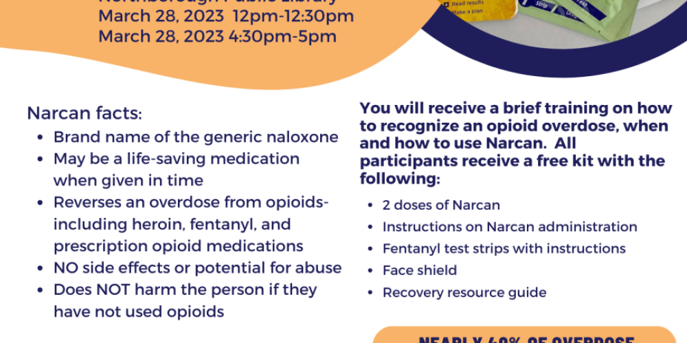 Register for free Narcan training sessions