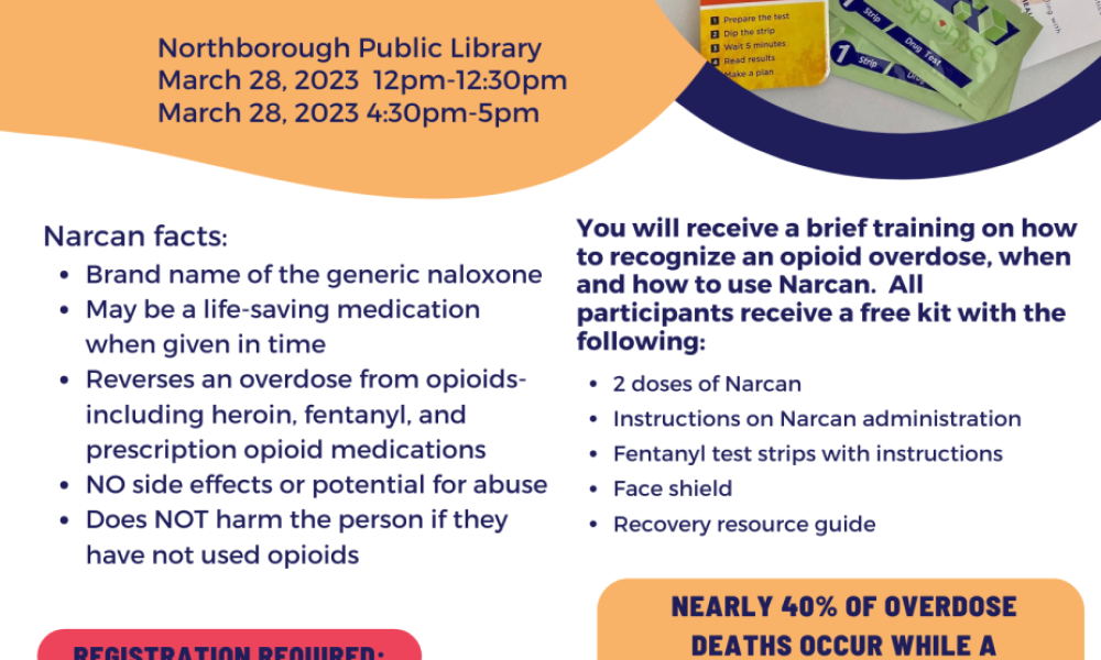 Register for free Narcan training sessions