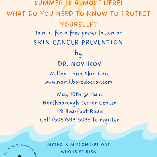 Skin Cancer Prevention Presentation At Northborough Senior Center