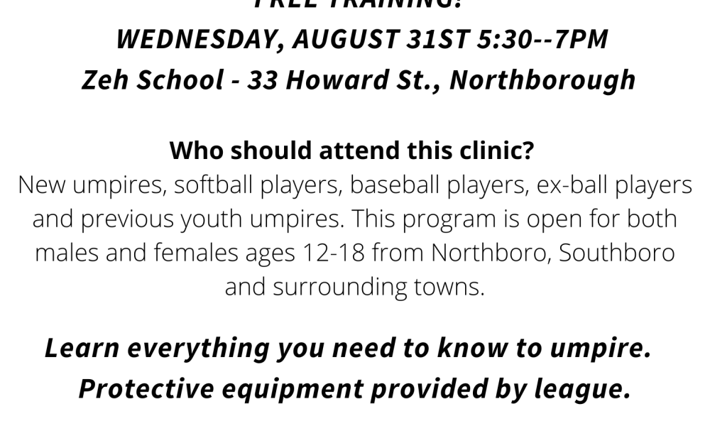 Youth softball umpire clinic to be held