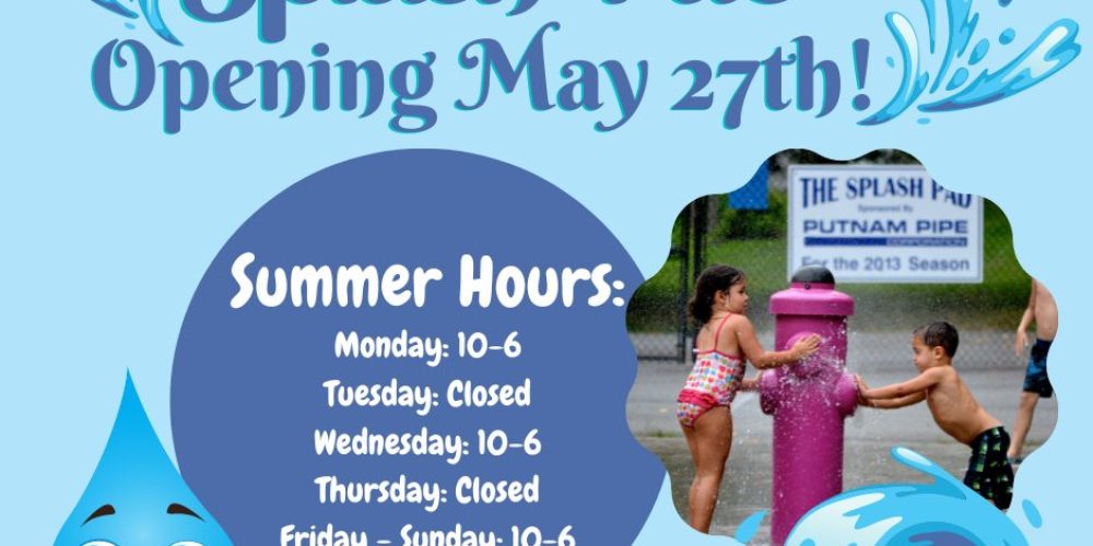 Splash pad season opens on May 27