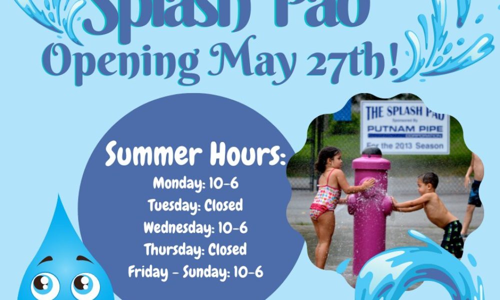 Splash pad season opens on May 27