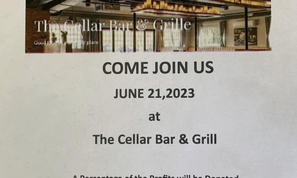 Dine-out fundraiser at The Cellar Bar & Grill
