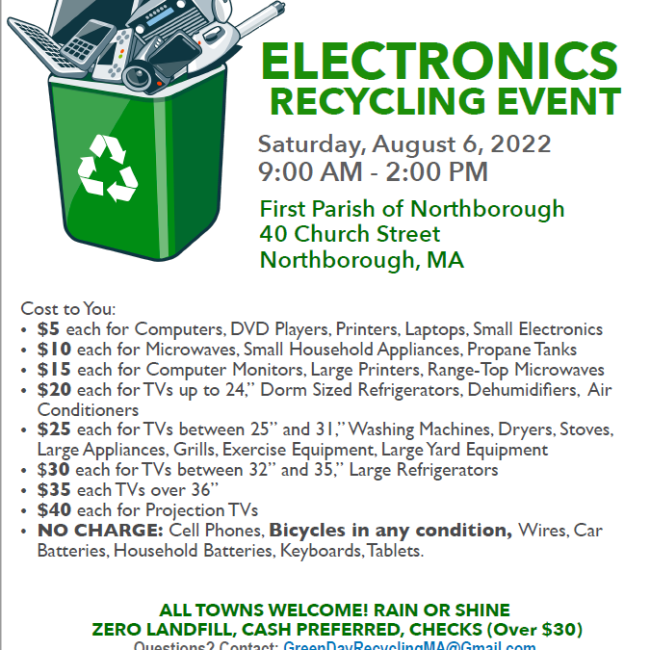 Electronics recycling at First Parish