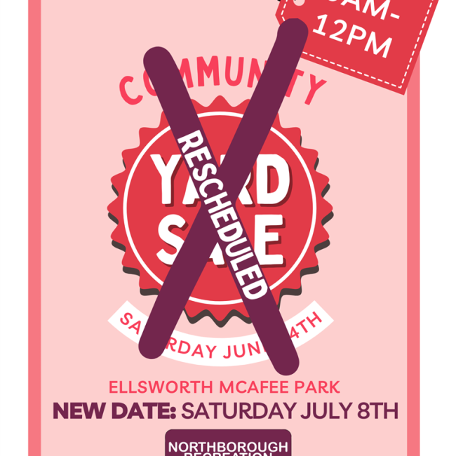 NEW DATE: Community Yard Sale now on July 8