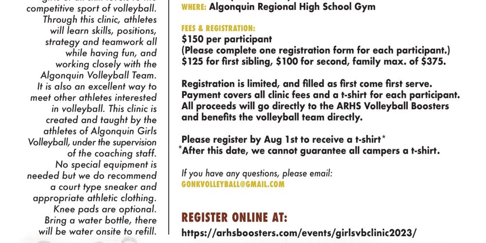 ARHS Girls Volleyball All Skills Clinic 2023