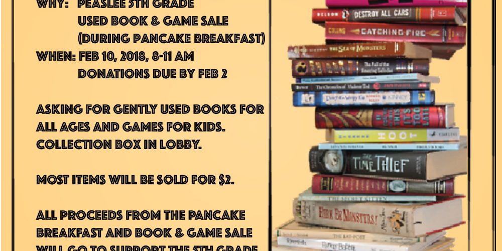 Peaslee 5th Grade Collecting Used Books and Games